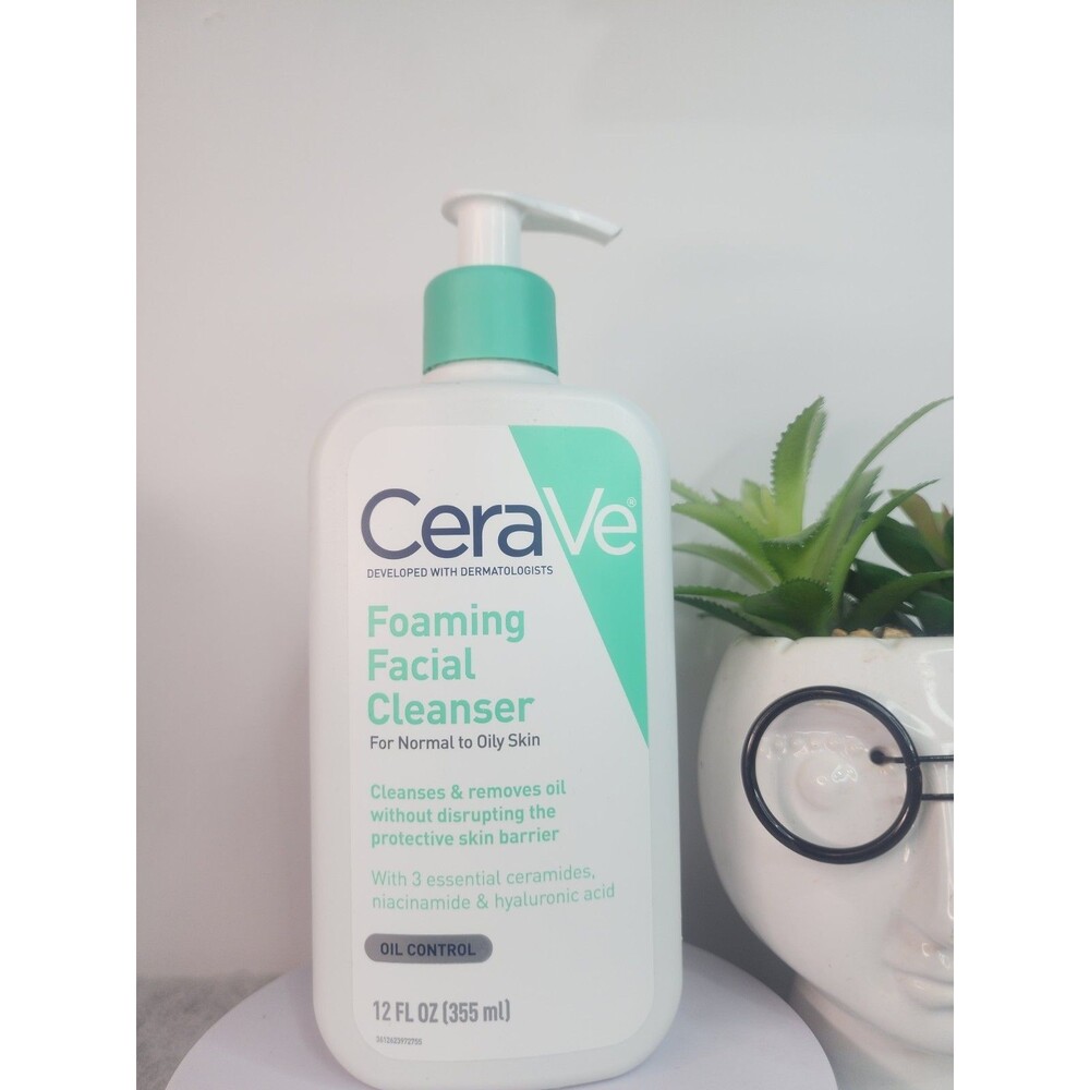 CeraVe Foaming Facial Cleanser -Daily Face Wash for Normal to Oily Skin 12 Fl Oz